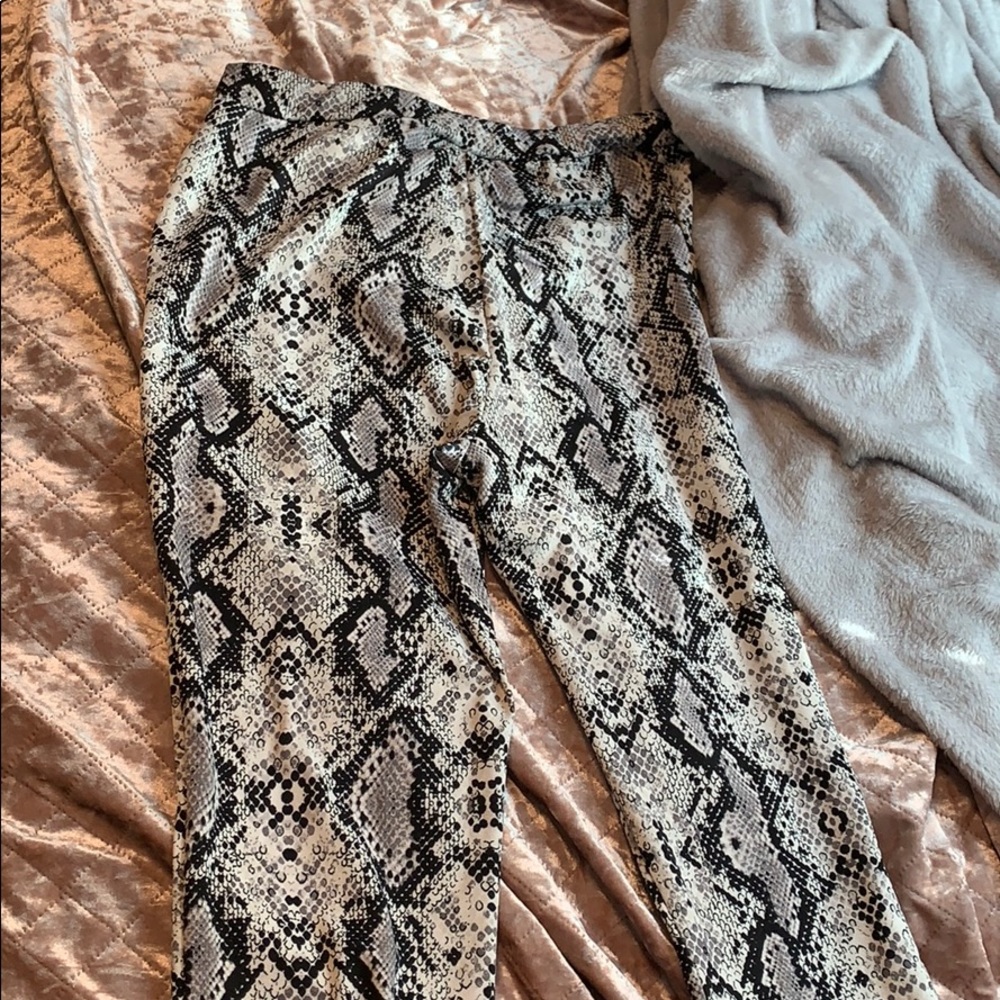 Flare Snakeskin Pants